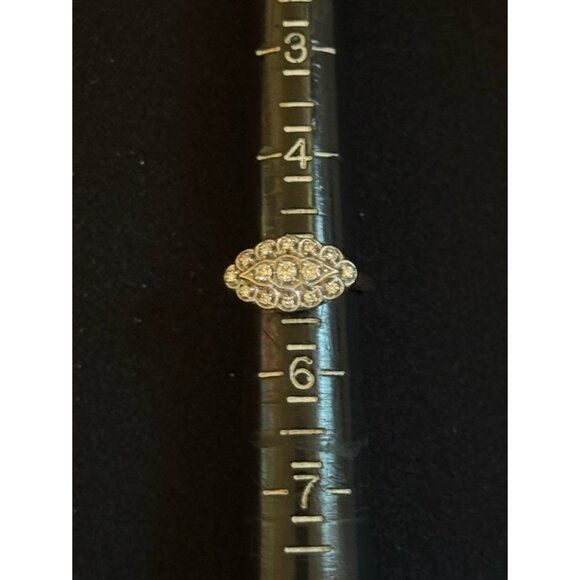 Antique 14K White Gold Diamond Ring - Picture 9 of 9
